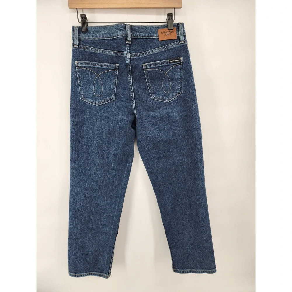 Calvin Klein High Rise Straight Leg Blue Denim Jeans Size 4